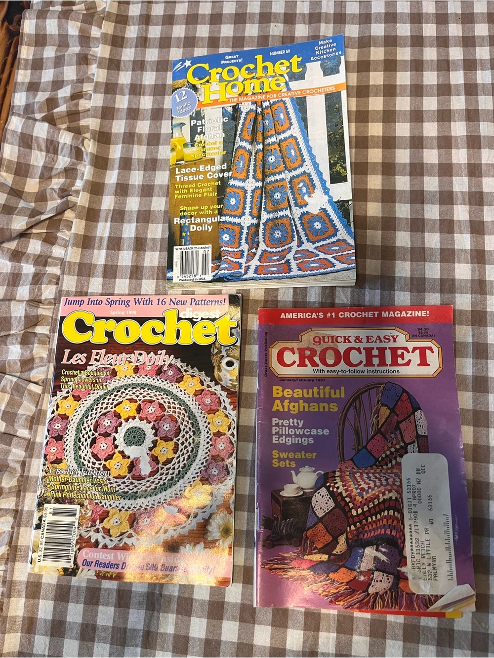 3 Small Vintage 90s Crochet Magazines